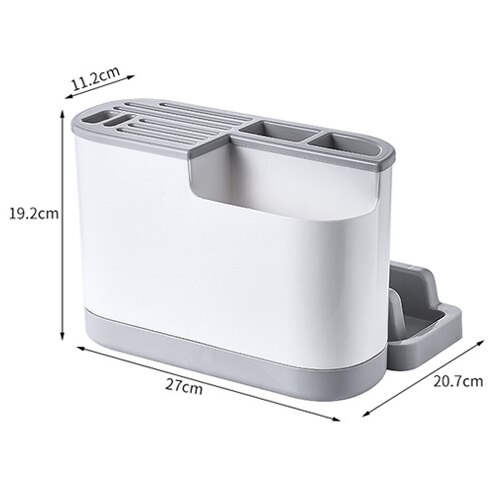 Multifunctional Knife Holder Organizer Knife Fork Spoon Stand Cutting Board Tableware Cutlery Storage Kitchen Knives Accessories: B-Gray
