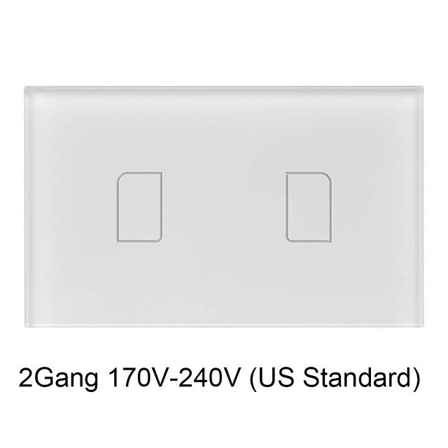 Broadlink TC2 1/2/3 entradas, Panel de luz táctil con conexión de 433MHZ, interruptor con Control remoto, estándar estadounidense para sistema de casa inteligente,: 2Gang US 170V-240V