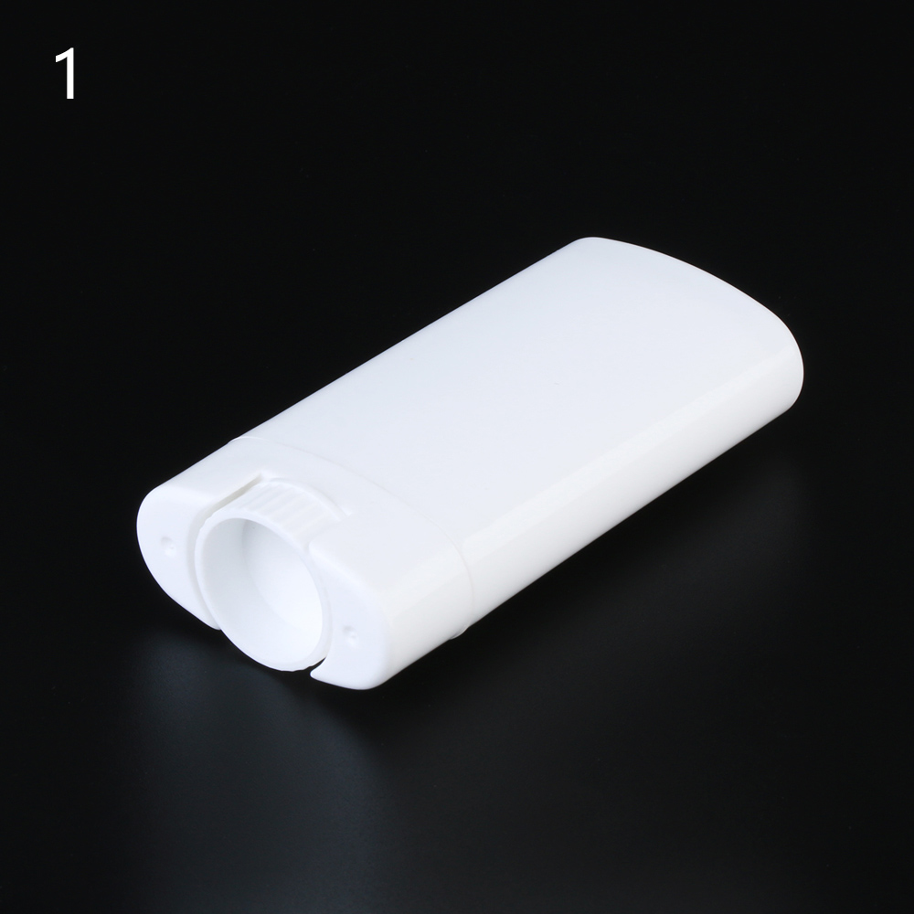 1 stk tomme ovale leppepomade tube plast hvit solid parfyme deodorant beholdere bærbare sminke leppestift tuber med lokk: 1