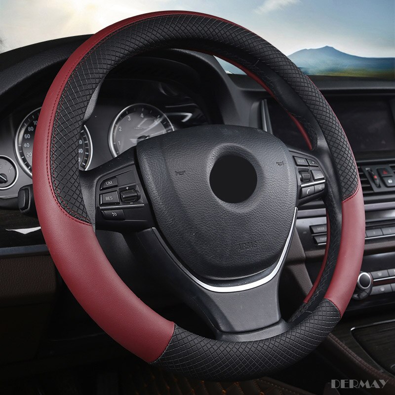 Stuurhoes microvezelleer maat m past op de meeste auto's: Wijnrood