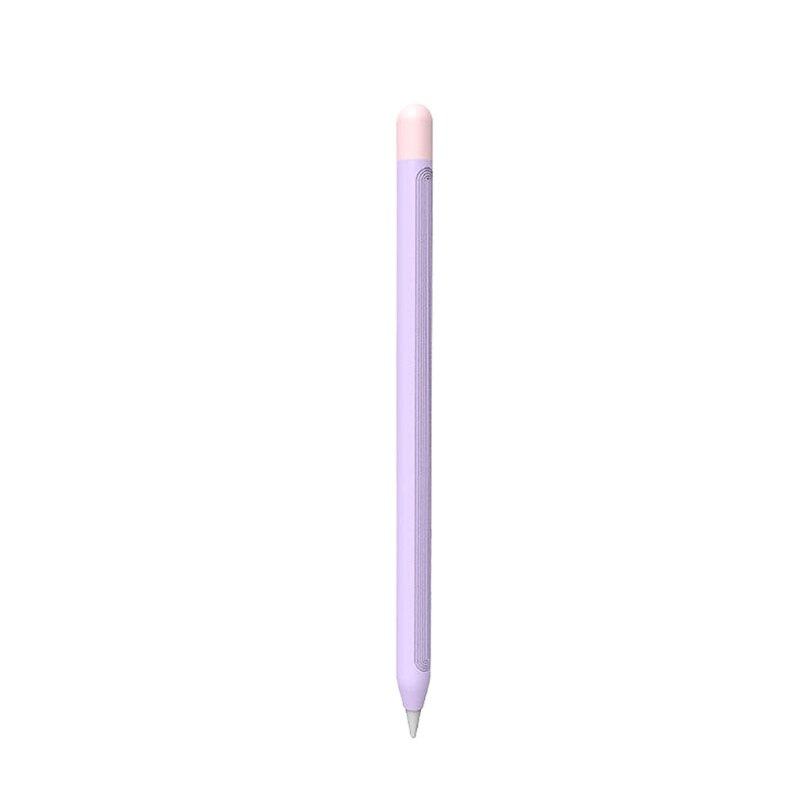 Para apple pencil 2 caso capa tablet caneta caso ipad caneta protetora pele macia silicone ponta capa titular tablet caneta de toque x6ha: ROXO