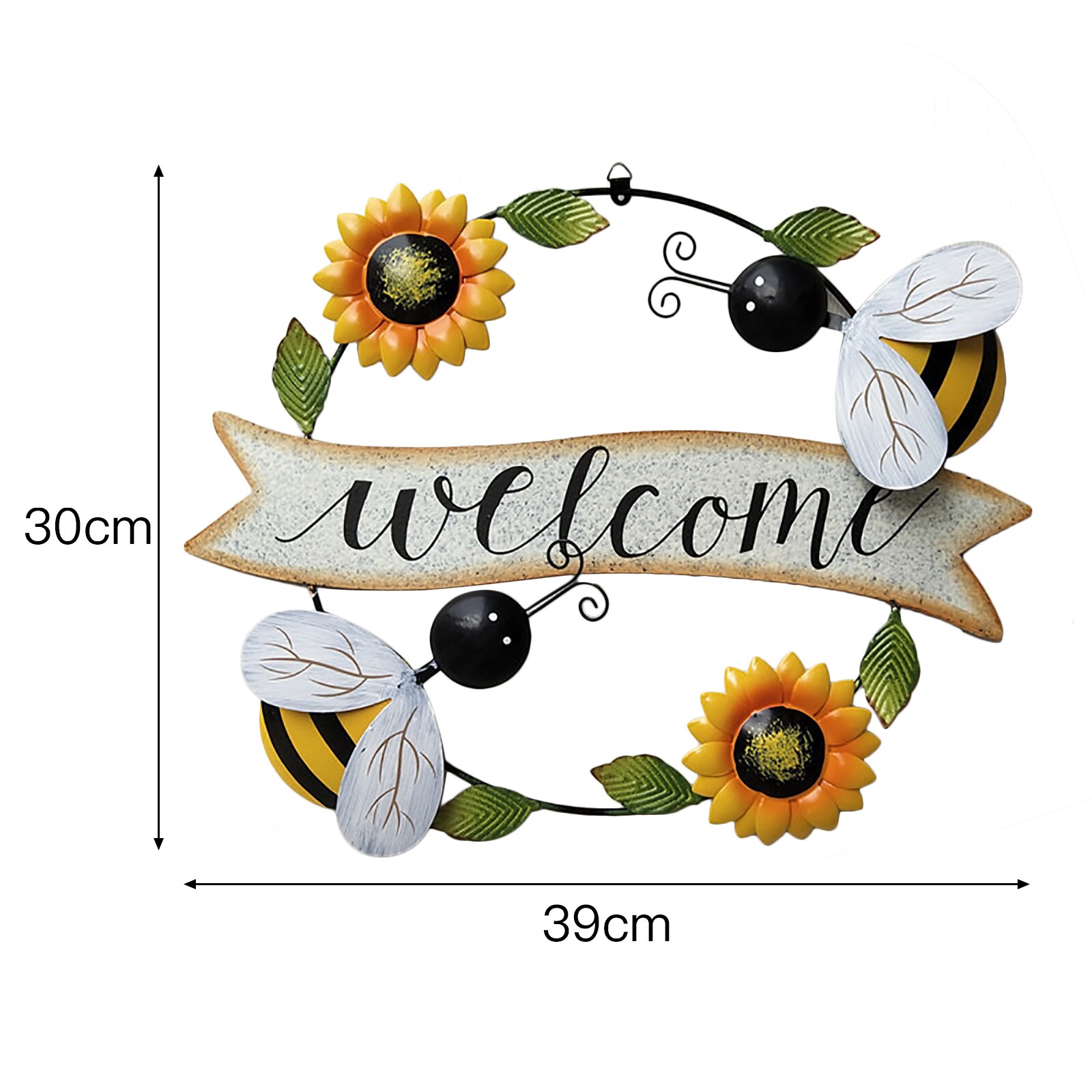 Teken Plaques Zonnebloem Welkom Little Bee Iron Ornamenten Muur Decoratie Thuis Gelieve Outdoor Krans Decoratieve Kleine Hanger