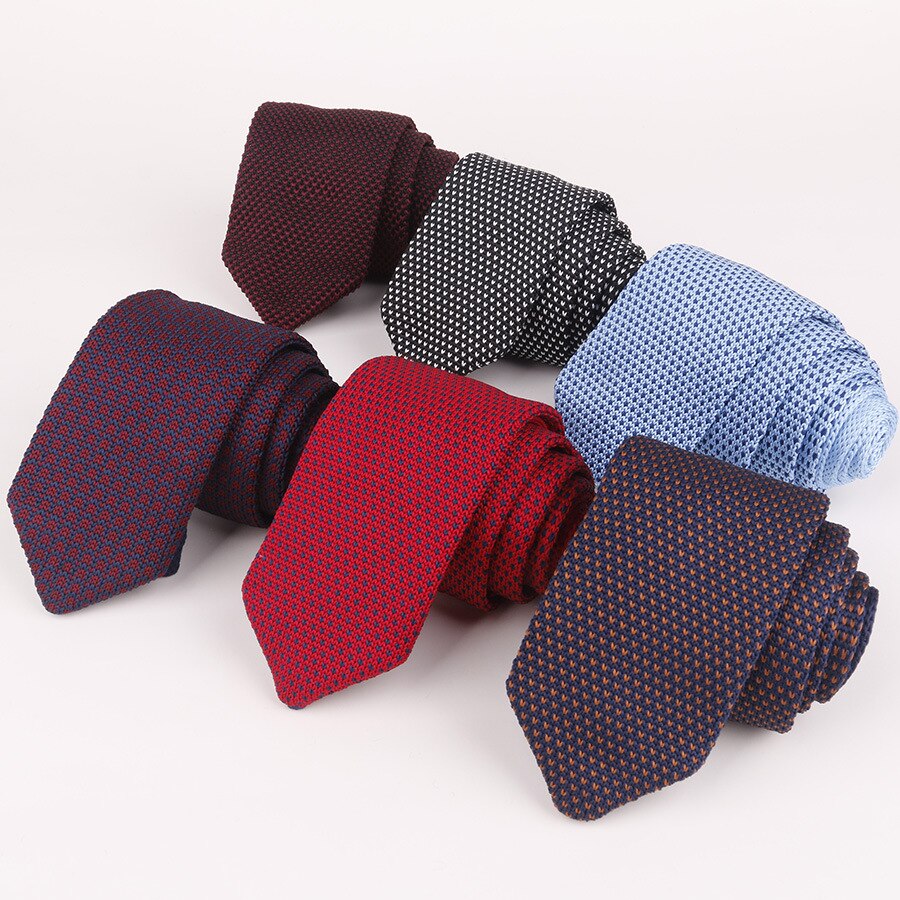 Multi-Gekleurde Mens Ties Lange Gebreide Ties Rood Blauw Grijs Stip Gentlemen Zakelijke Vintrage Stropdas das