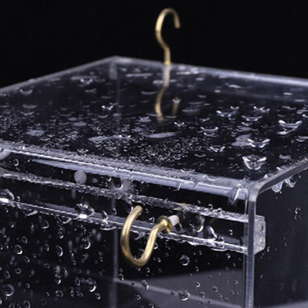 Transparant vogelbadhuis met ophanghaken vogelbadkooi voor vogelbaddouche papegaaien valkparkieten parkieten