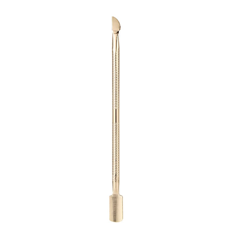 Lot de 3 repousse-cuticules en métal doré pour nail art, pédicure, manucure, outil de retrait et de repousse-ongles