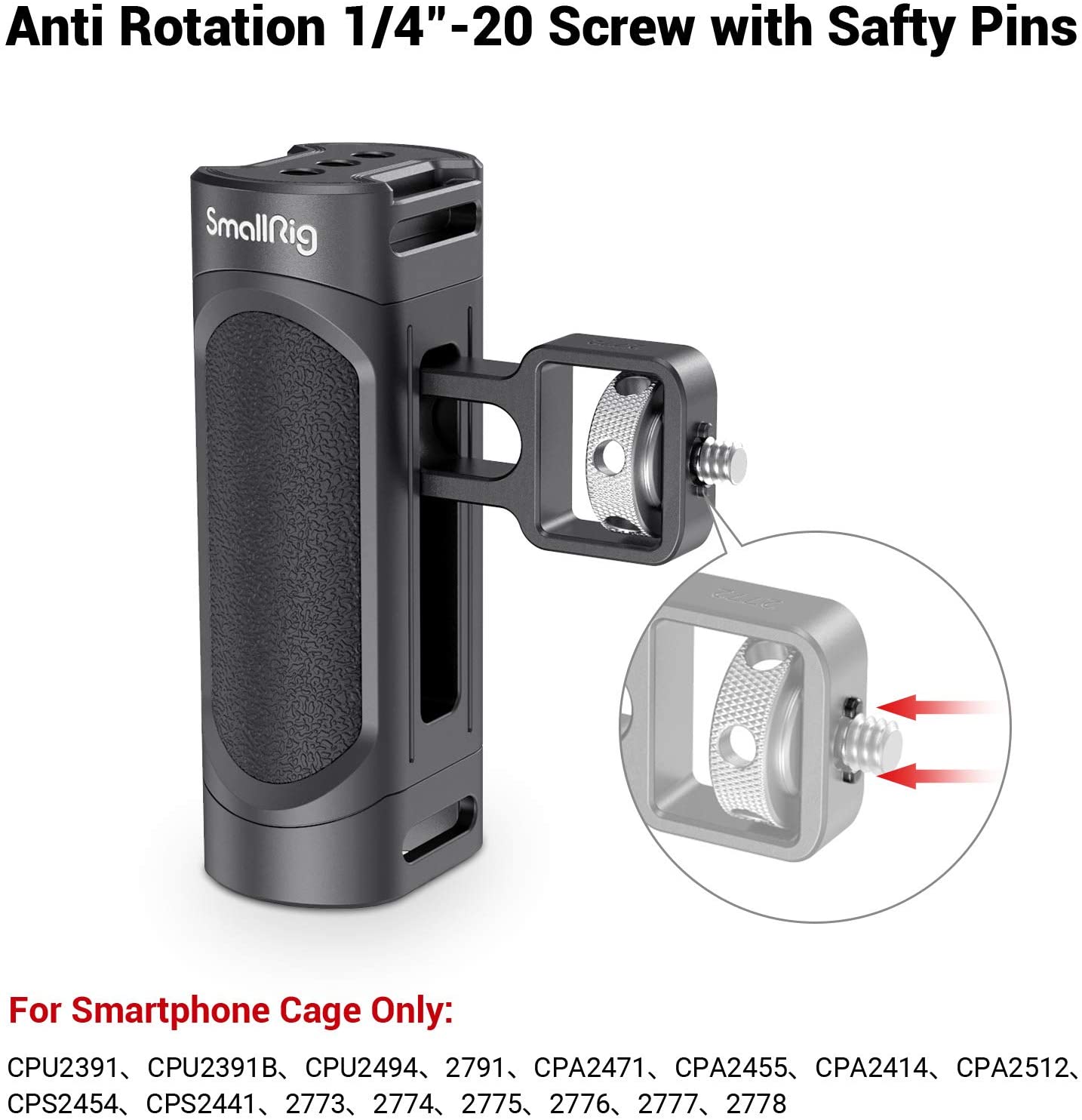 Impugnatura a gabbia universale per cellulare SmallRig maniglia laterale leggera in alluminio per impugnatura a sgancio rapido per gabbia iphone 13 2772