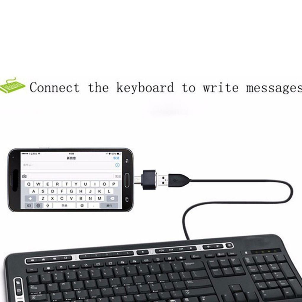 Adattatore Lettore Schede OTG - Espansione Mouse Tastiera Chiavetta USB Micro - Slot Scheda SD Singolo