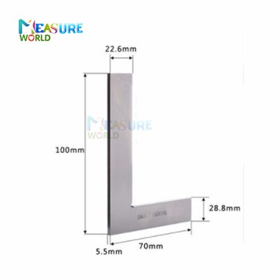 90 Degree Flat Edge Square Carpenter Square Bladed Try Square Angle Square L-shaped Carpenter's Ruler Marking Gauge Carpenter: 100x70 Square 90DEG