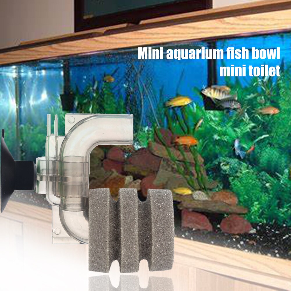 Mini With Suction Cup Fish Tank Filter Biochemical Sponge Reduce Noise Easy Apply Manual Oxygen Increase Shrimp Cleaner Tool
