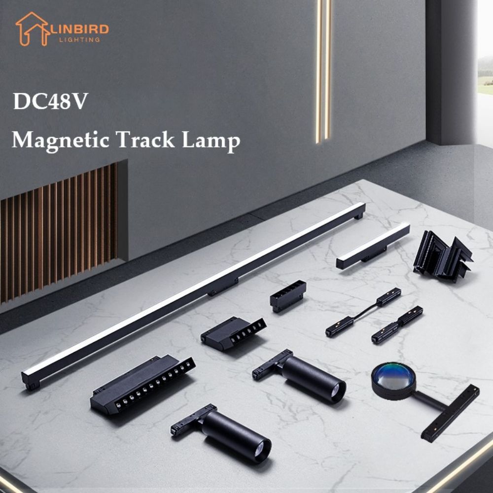 LINBIRD Magnetisch spoorlicht Magnetische montagelichten Magnetische spoorlichtrail Modern ingebed spoor Flexibel lineair armatuurrooster Licht schijnwerper LED-spot DC48V Plafond Binnen Woonkamer Thuis