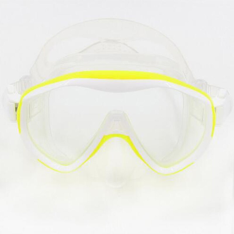 Masque de plongée en Silicone MK100, grande monture, étanche, Anti-buée: yellow