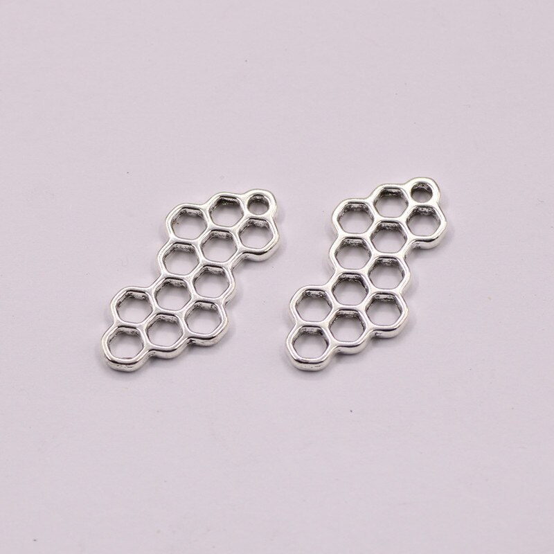 10 Pcs Honeycomb Charm 31X14 Mm Tibetaans Verzilverd Hangers Antieke Sieraden Maken Diy Handgemaakte Craft