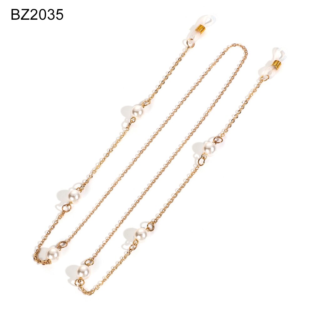 Pearls Sunglasses Chains for Women Metal Charms Eyeglasses Lanyard Necklace Glasses Holder Strap Cord Eyewear Retainer: BZ2035