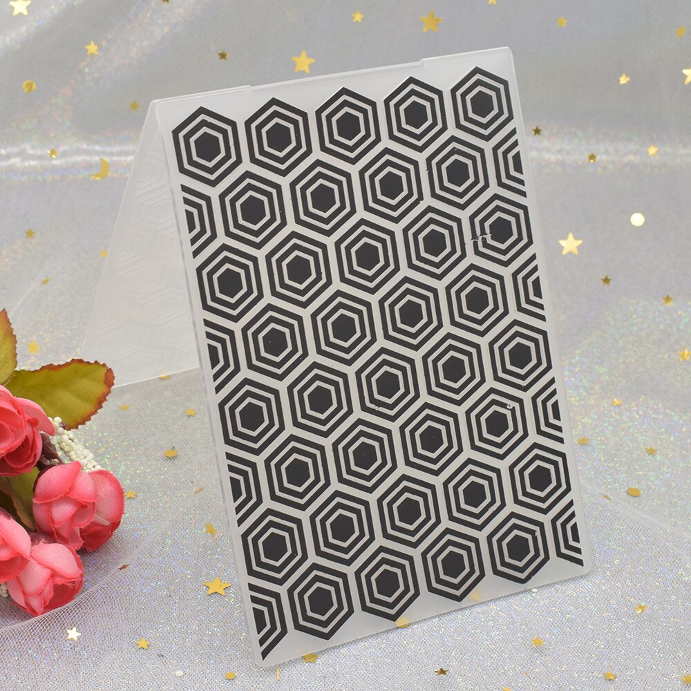Honeycomb Pattern 3D Embossing Folders for DIY Scrapbooking Paper Card Making Craft Plastic Embossing Template Stencil