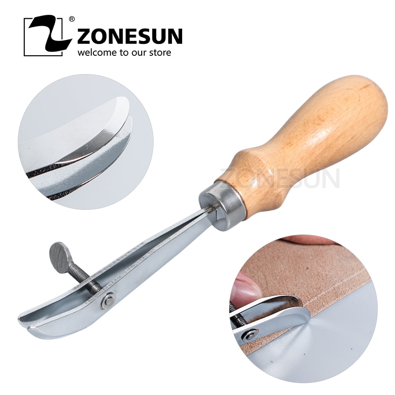 ZONESUN Adjustable / Creaser Edge Crafts Leather DIY Handcrafted Work Tool Edge Line Press Spacing Margin