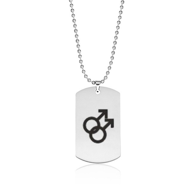 Regenboog Gay Pride Lgbt Rvs Driehoek Ketting Vrouwen Vriendschap Kettingen Mannen Hanger Sieraden: MXLC009606
