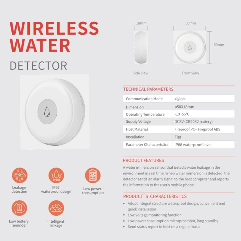 zigbee water sensor ewelink APP alarm water leakage detector Wireless water leak senor Water Level Overflow Alarm gateway needed