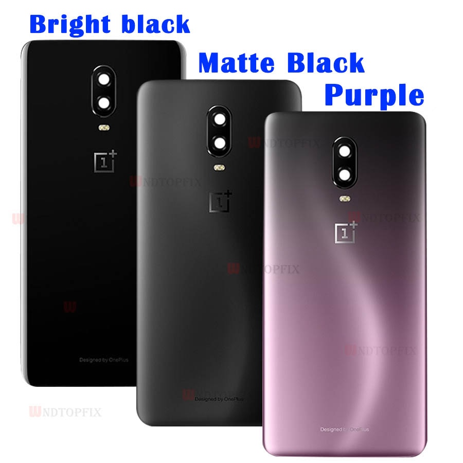 Original Glass For OnePlus 6 6T Back Battery Cover Door Rear Glass Oneplus 7 Pro Battery Cover 1+6T Housing Case + Camera Lens