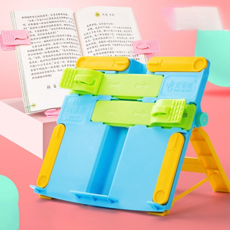 Adjustable Kid Children Reading Shelf Holder Portable Folding Book Stand Support