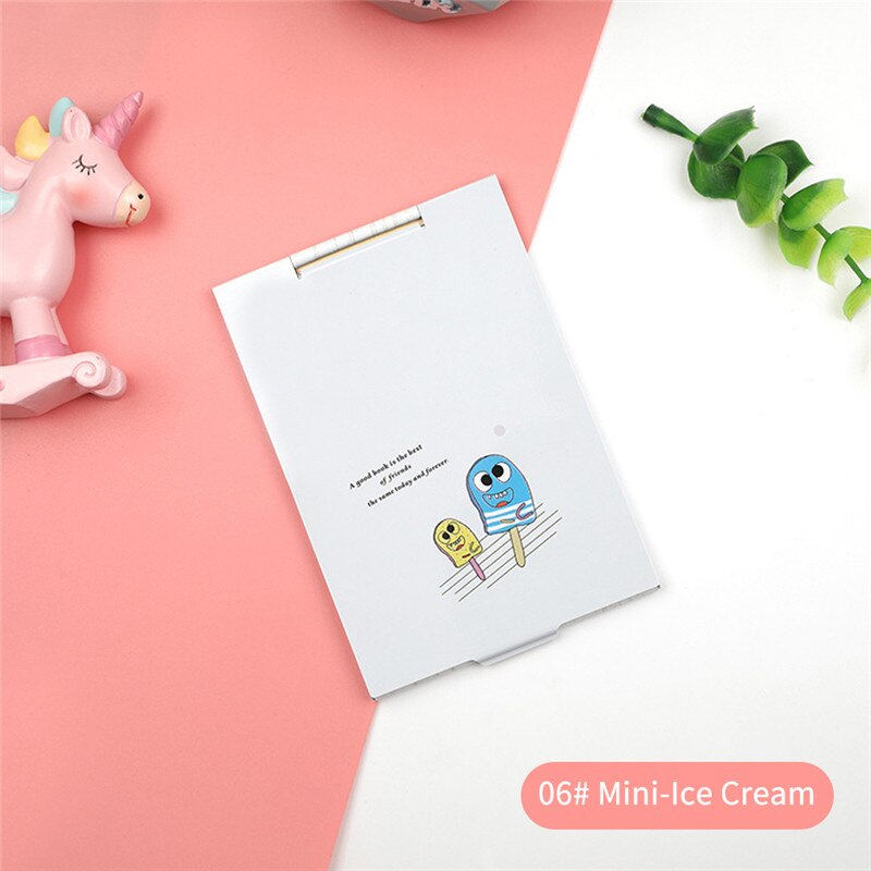 Mini ultradunne make-upspiegel opvouwbare rechthoekige zakspiegel cosmetische spiegel bureau compacte zak kappersspiegel: 06