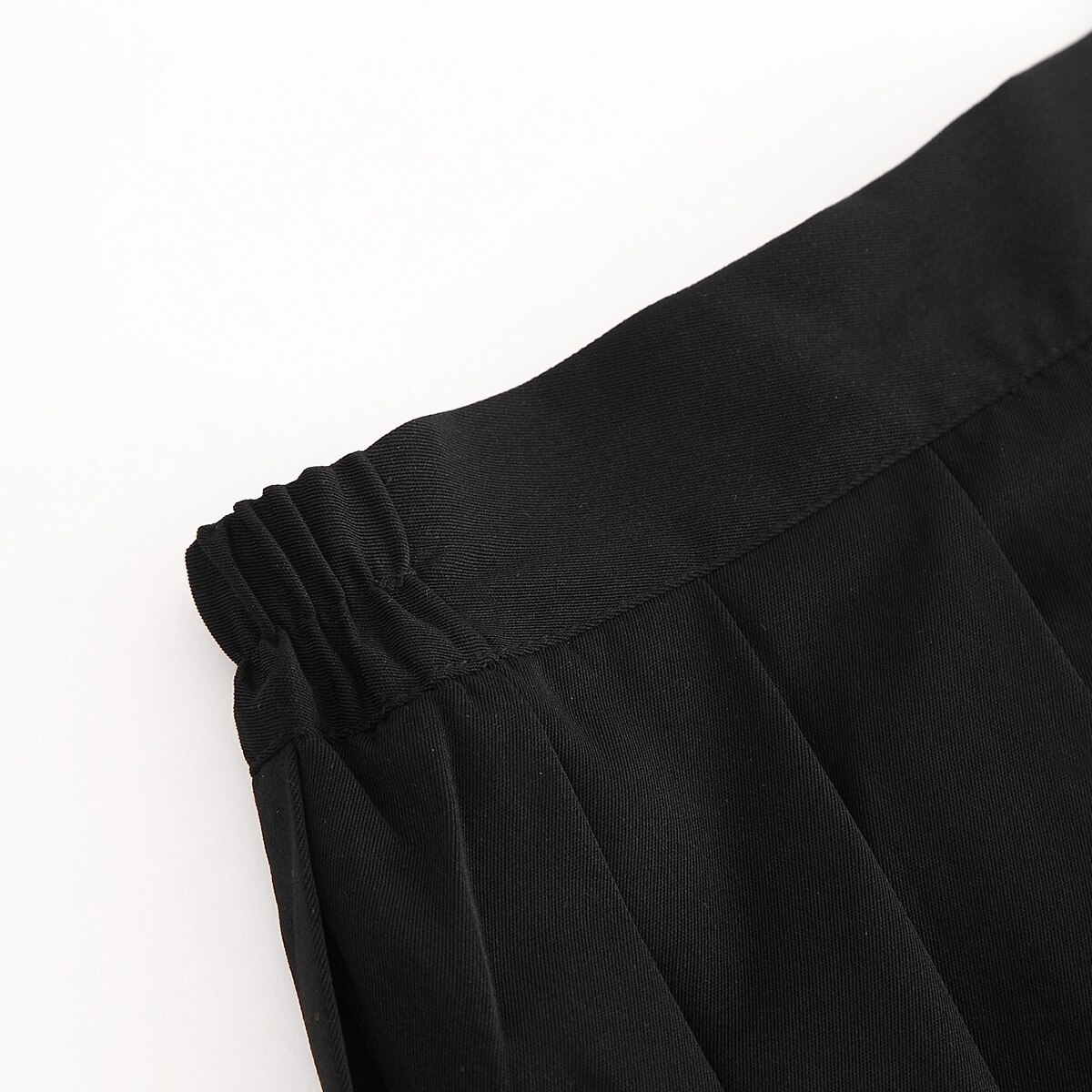 JK Uniform Skirt College Style A-line Skirt Elastic Waist Wild Black Long Skirt Middle School Students Class Service Skirt Women