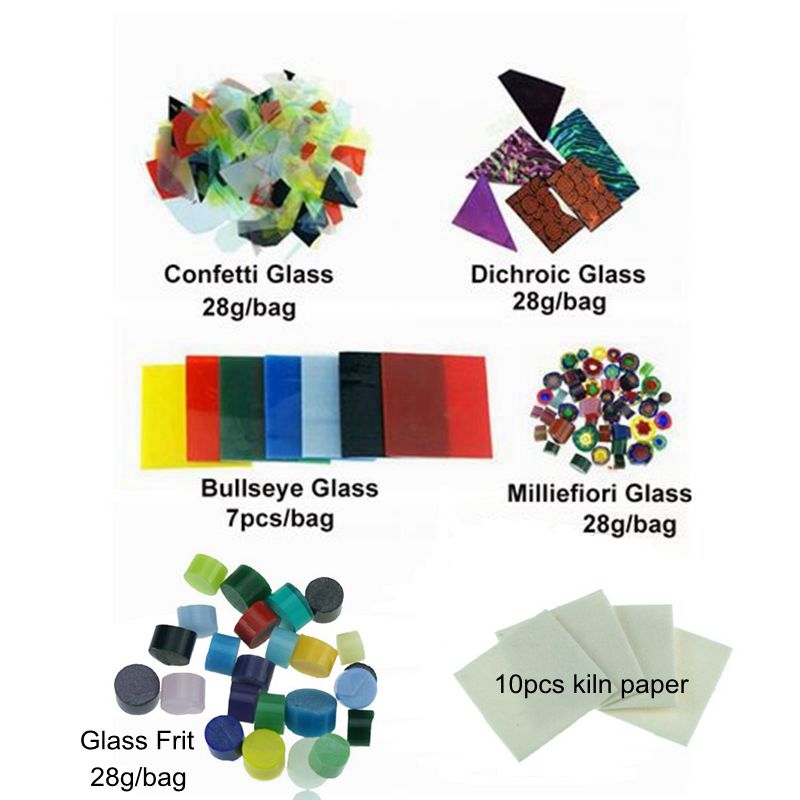 5 Soorten Glas + 10 Stuks Oven Papier Magnetron Oven Accessoires Voor Uw Unieke Prachtige Glazen Sieraden