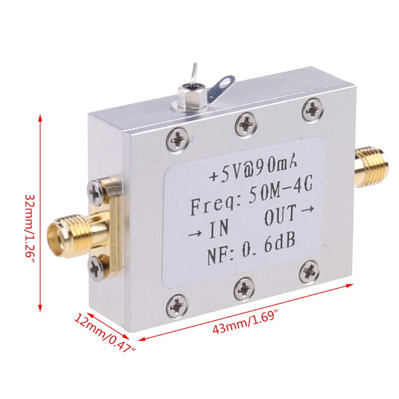 RF Amplifier Low Noise Amplifier Ham Radio Module LNA 50M-4GHz NF=0.6dB RF FM HF VHF / UHF Ham Radio -110dBm