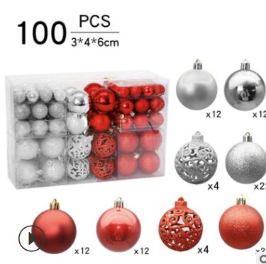 100pcs 3-6cm Christmas Tree Decorations Balls Bauble Xmas Party Hanging Ball Ornaments Christmas Decorations for Year: 8