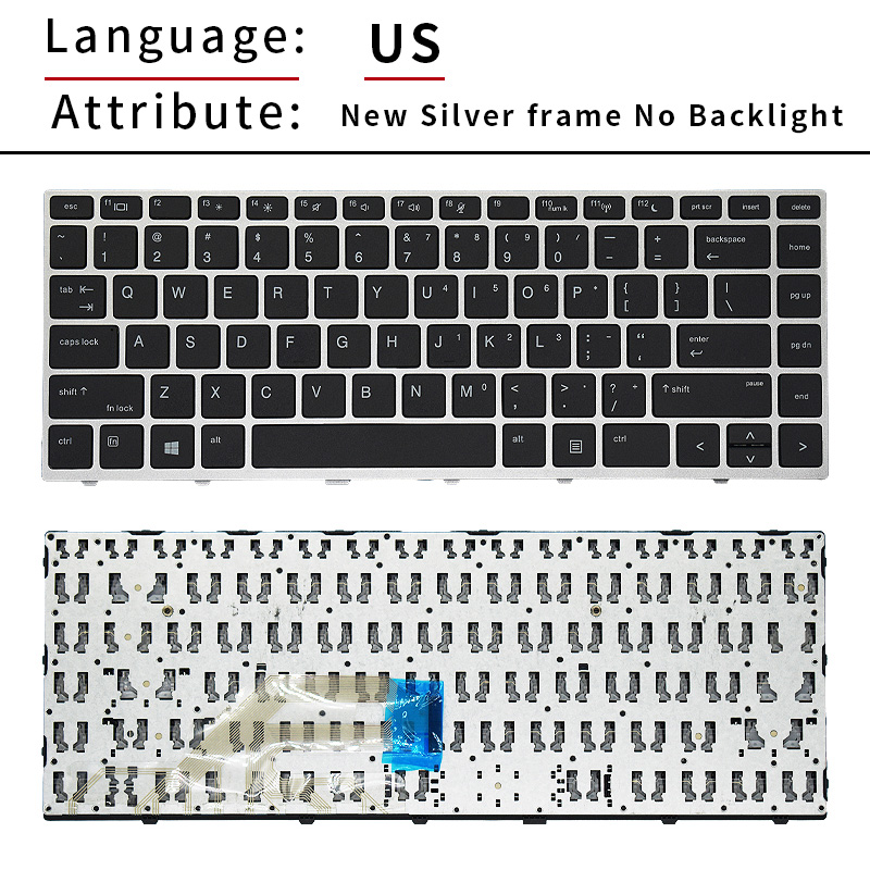 Märkesoriginal för hp probook 430 g5 440 g5 445 g5 640 g4 640 g5 engelskt laptoptangentbord amerikanskt  l01071-001 l00735-001: Brun