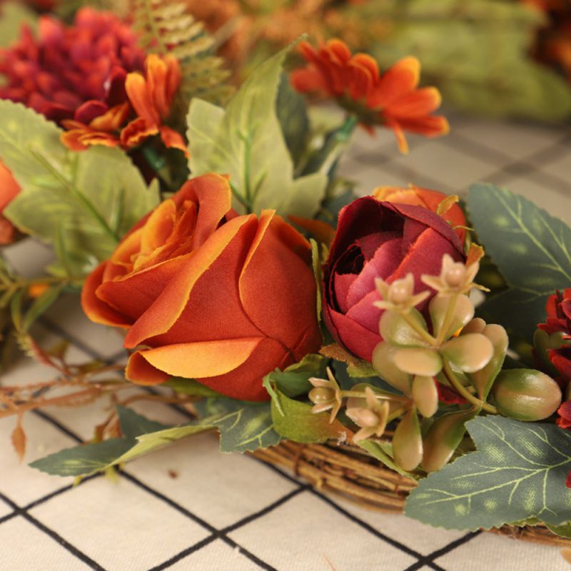 Thanksgiving Crimson Rose Decoratie Krans Halloween Kerst Herfst Decoratie Festival Unieke Deur Opknoping Hanger