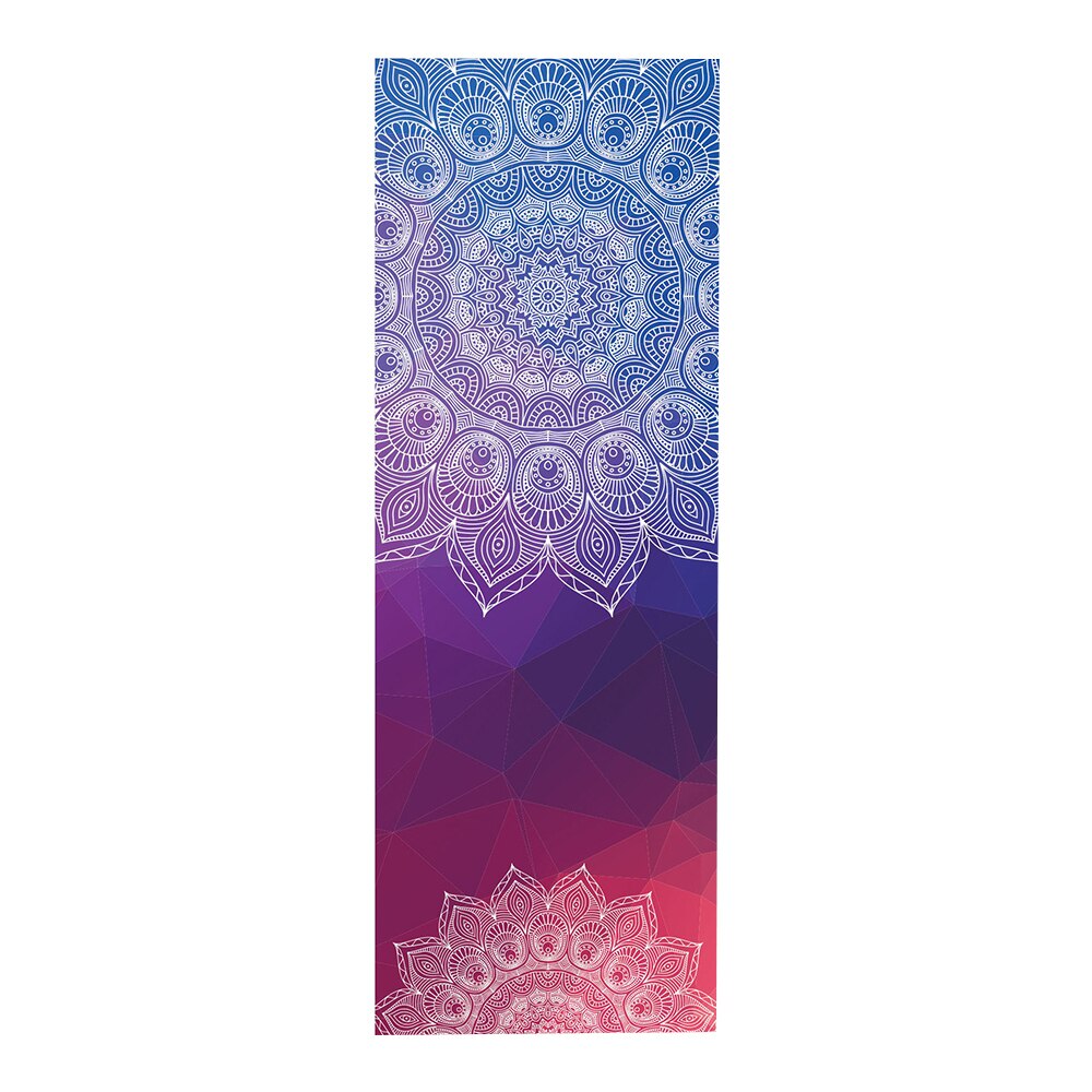 Tapis de Yoga de voyage tapis de Yoga imprimé antidérapant tapis pliant Ultra mince Portable pour Yoga Pilates exercice de remise en forme à domicile fibres superfines: Bleu