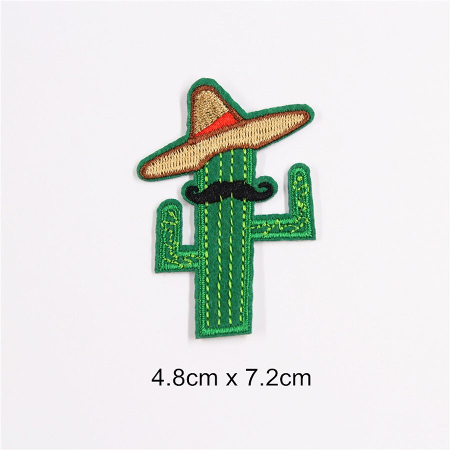 Fint tyg broderat kaktus patch keps klistermärken väska sy strykjärn på applikationer gör det själv kläder sömnad klädtillbehör  bu148