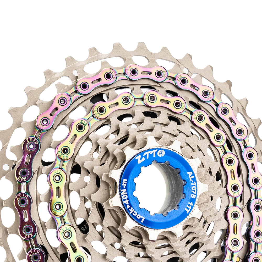 Ztto mtb bicicleta de estrada corrente colorida 8s 9s 10s 11s 12s corrente de velocidade universal corrente durável de alta qualidade com ligação faltante