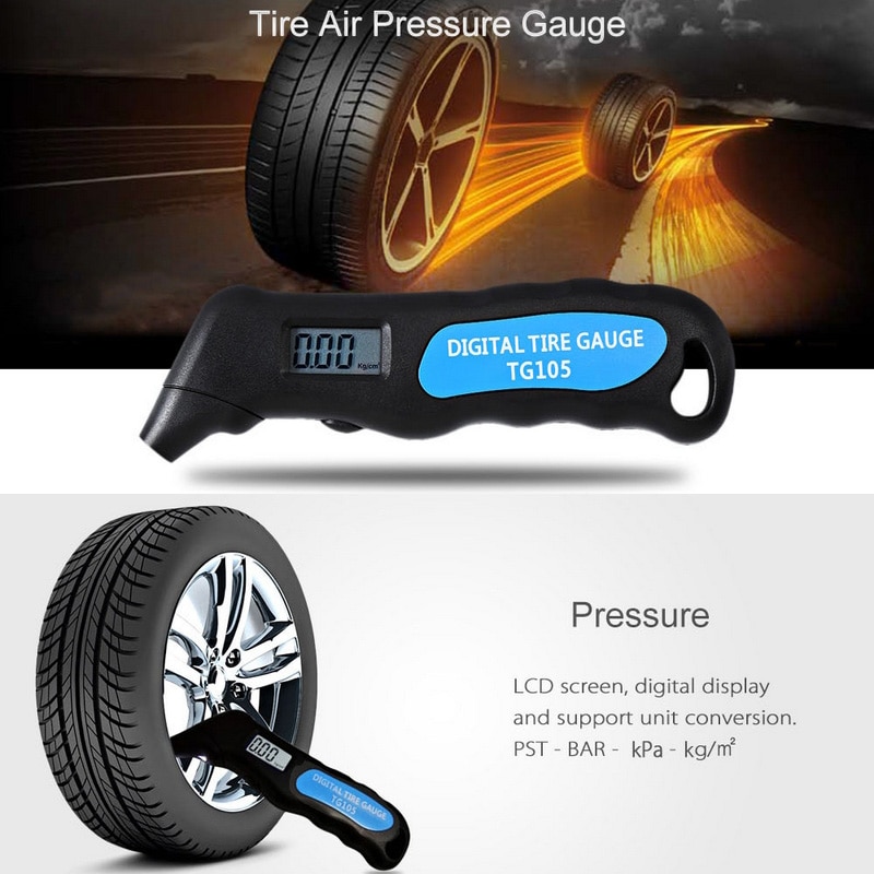 Digitale Bandenspanningsmeter Lcd Auto Tyre Tester Meter Tool Voor Auto Auto Motor Truck Air Gauge Barometer Bandenspanningsmeter