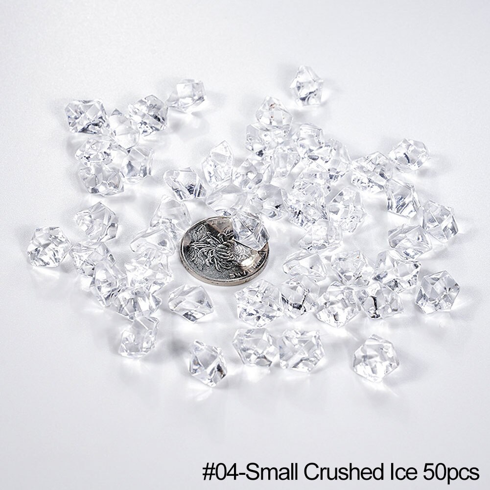 Transparent Plastic Simulation Crushed Ice Ice Cube Photography Props Summer Beer Whisky Soda Drink Photo Shooting Props DIY Dec: Crushed Ice 50pcs