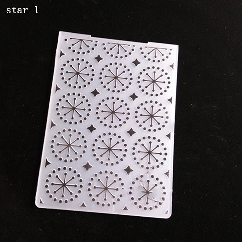 Handmaking Cards Making 1Pcs Transparent Embossing Formwork Concave-convex Photo Album Decor DIY Template 14.5*10.5CM Plastic: star 1