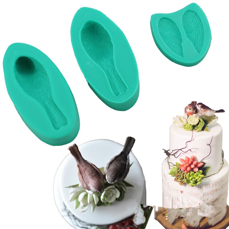 Leuke 3D Vogel Fondant Taart Decoreren Gereedschappen Sugarcraft Siliconen Cakevorm Keuken Bakken Gumpaste Chocolade Mallen E909