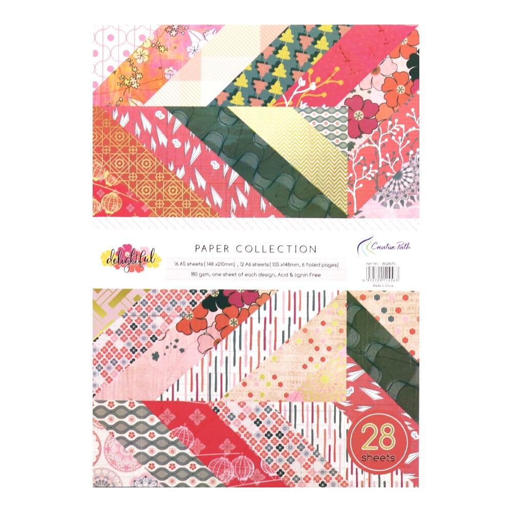 Path A5 &amp; A6 Scrapbooking Pattern Craft Decorative Papers One Side Designs Background Origami Pack Acid Free