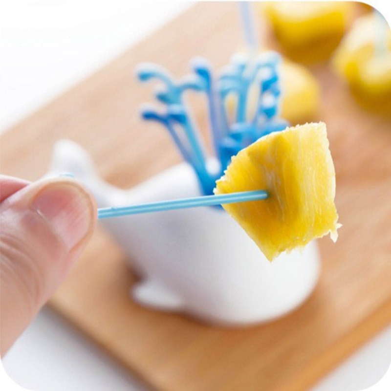 Hval frugt/cocktail pick dessert kage gaffel børn mad tilbehør fest spise picks frugt pinde plast spisebord indretning