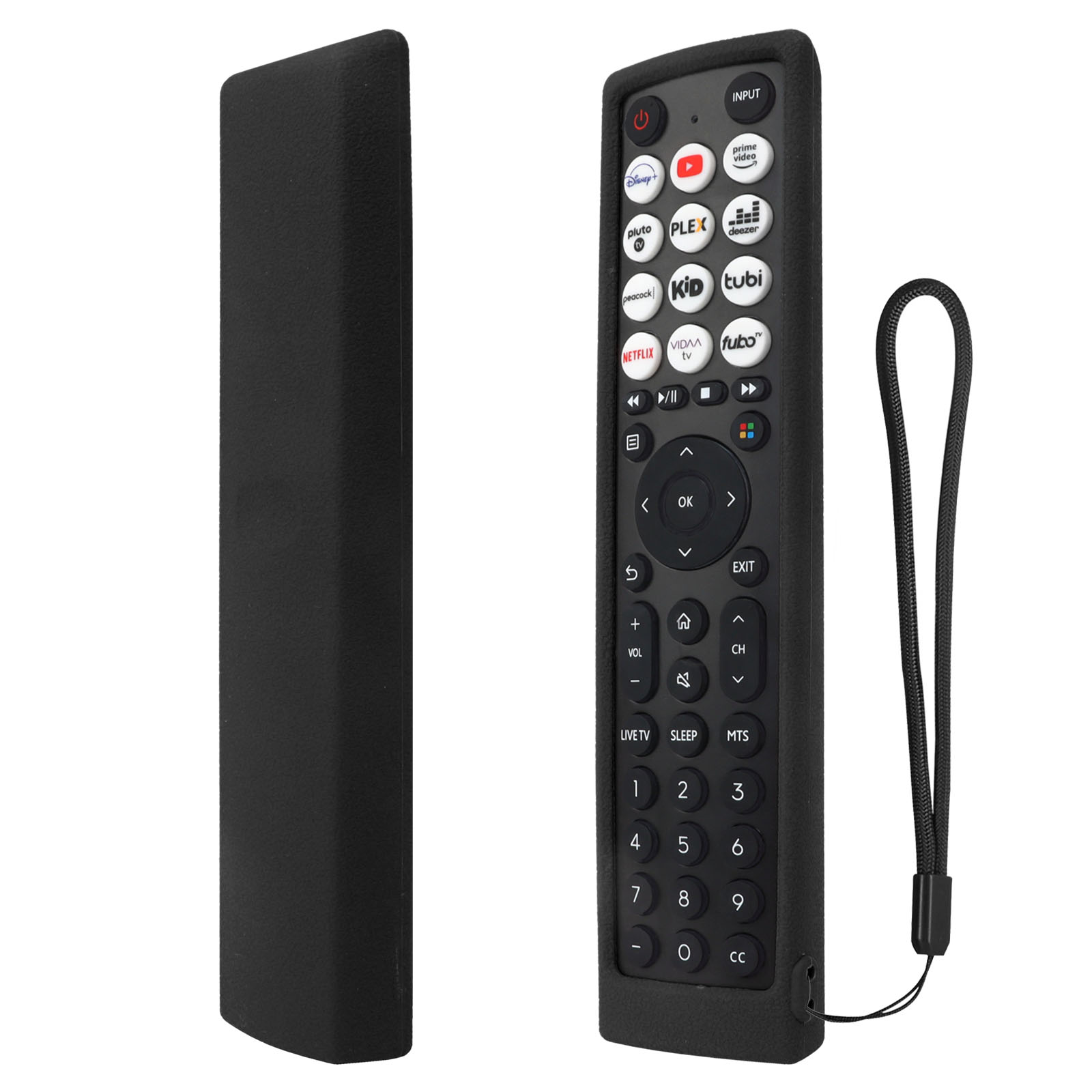 Silikonowe etui pasujące do pilota Hisense Smart Vidaa TV EN2J36H EN2F36H EN2D36H ERF2N36H Pokrowiec ochronny antypoślizgowy ﻿: Black