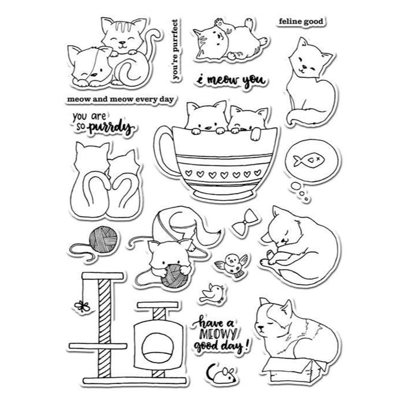 CHGCRAFT Tampons Transparents Silicone Chat & Chien - Set 4.3x6.3 Pouces Pour Scrapbooking Et Album Photo
