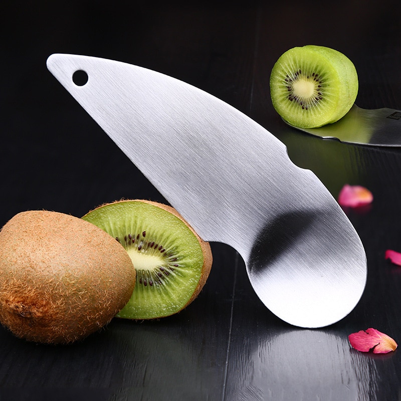 2 In 1 304 Rvs Kiwi Dunschiller Cutter Knife Slicer Fruit Lepel Keuken Gereedschap