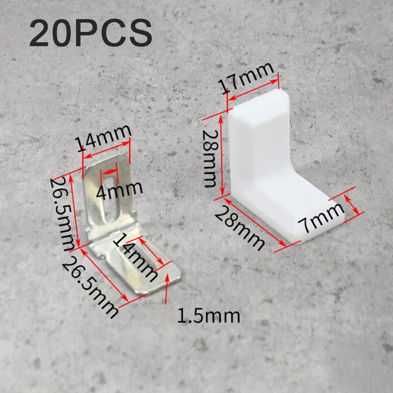 20pcs/lot Wonzeal Plastic Thickened Corner Brackets Furniture 90 degree Angle Corner Code Cabinet Furniture Hardware: WT