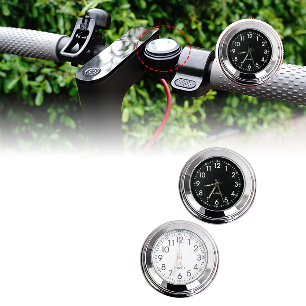 Scooter Stuur Mount Horloge Waterdicht Lichtgevende Horloge Voor Bike Motorcycle Fiets Elektrische Scooter Wit