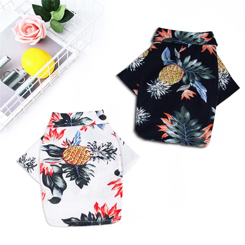 Chien vêtements été plage chemise chien mignon imprimé Hawaii plage décontracté animal voyage chemise ananas Floral à manches courtes chien chat Blouse