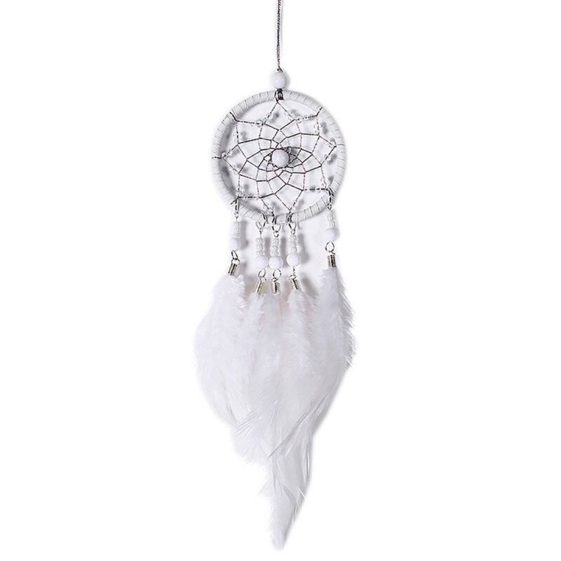 Campanas de viento coche colgante hogar Decoración de pared colgante atrapasueños Mini atrapasueños rosa/blanco/gris atrapasueños: UV0178W