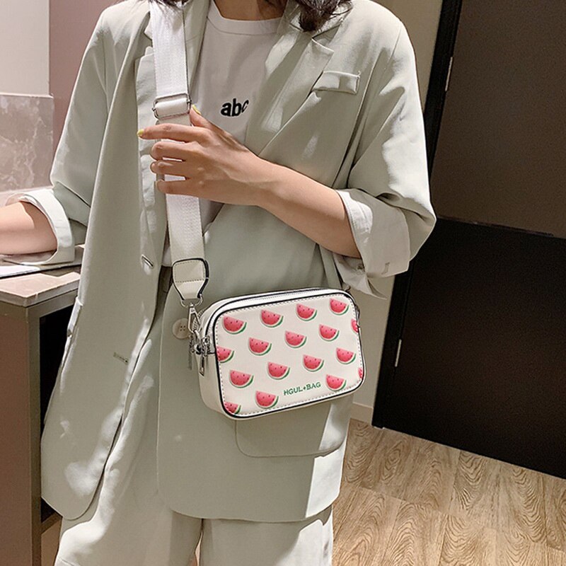 Fruta bolsos de aguacate caja pequeña en forma de bolsas de hombro de bolso sandía mensajero bolsa de solapa para las niñas