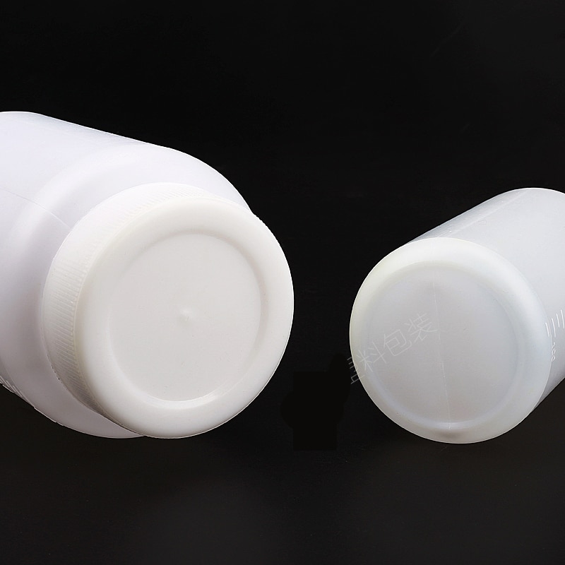 All sizes available Plastic reagent bottle with inner cap Wide mouth circular lab bottle Chemistry chemical