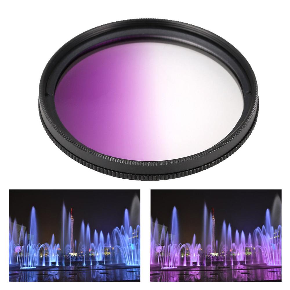 58mm UV Filter EW-63C Lens Hood for Canon EOS 250D 200D 100D SL3 SL2 SL1 Kiss X10 X9 with EF-S 18-55mm f/4-5.6 is STM Lens: Graduated Purple