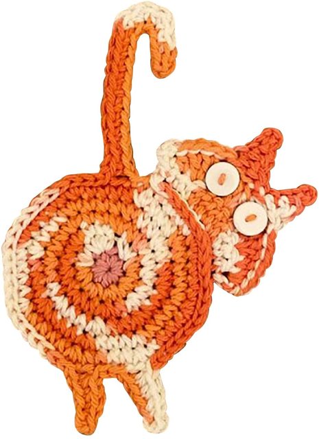 Cat Butt Coasters Cute Animals Shape Cup Mat Handmade Crochet Kitchen Home Office Bar Table Funny Decor Perfect Cat Lover: D